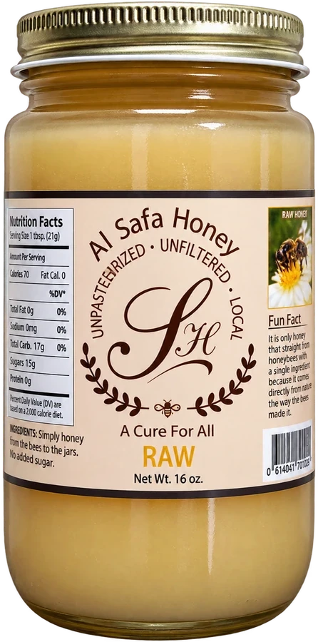 Pure Raw Honey, 16 oz jar